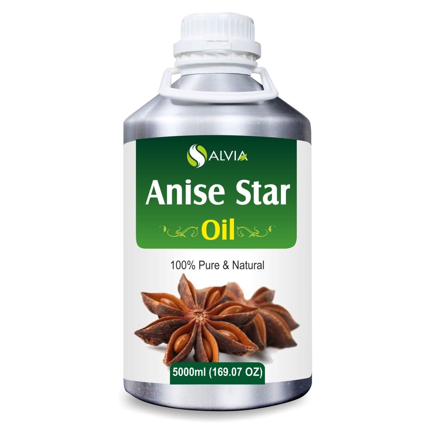 Salvia Natural Essential Oils 5000ml Anise Star Essential Oil, 100% Pure Undiluted & Natural, For Aromatherapy, Eases Cough & Cold, Reduces Tension, Diminishes Acne Salvia Natural Essential Oils 5000ml Anise Star Essential Oil, 100% Pure Undiluted & Natural, For Aromatherapy, Eases Cough & Cold, Reduces Tension, Diminishes Acne